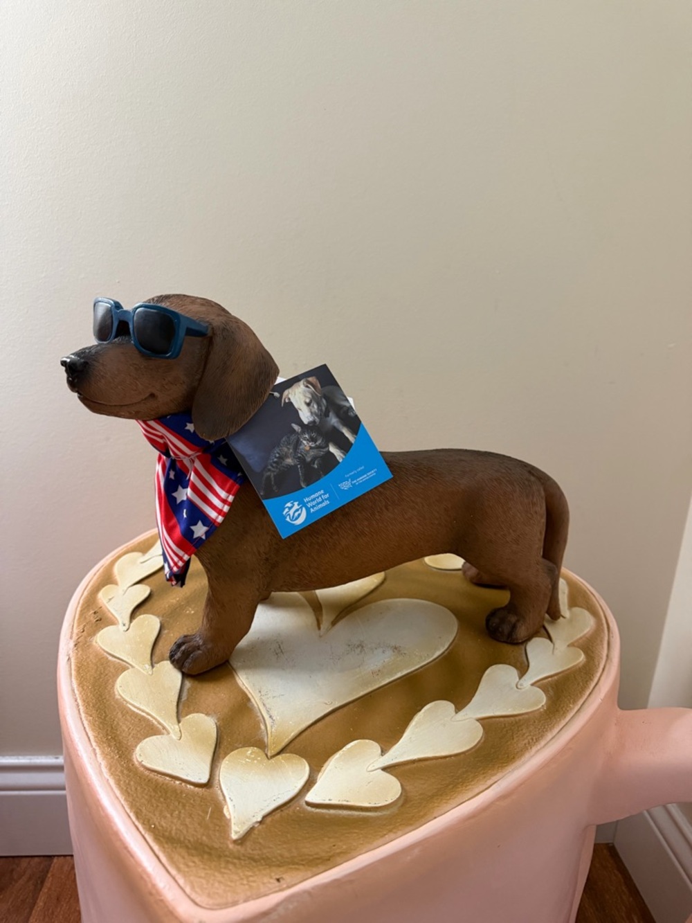 Humane Society Resin 4th of July Dachshund with Patriotic Bandanna & Sunglasses